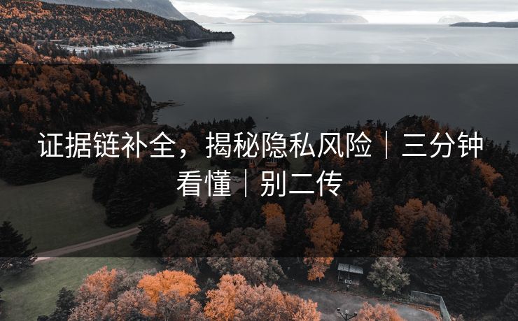 证据链补全，揭秘隐私风险｜三分钟看懂｜别二传