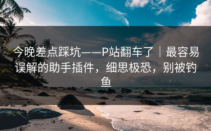今晚差点踩坑——P站翻车了｜最容易误解的助手插件，细思极恐，别被钓鱼