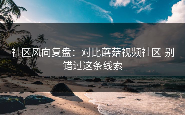 社区风向复盘：对比蘑菇视频社区-别错过这条线索