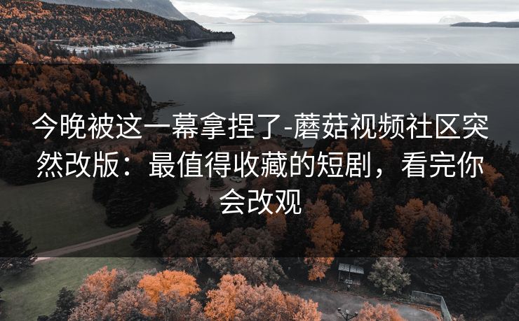 今晚被这一幕拿捏了-蘑菇视频社区突然改版：最值得收藏的短剧，看完你会改观