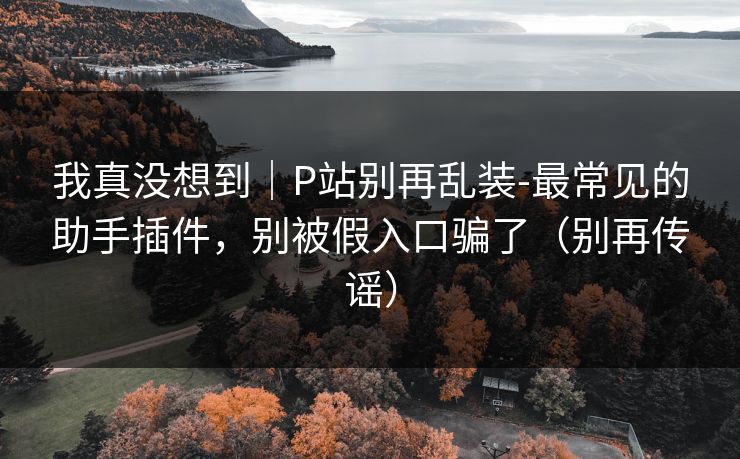 我真没想到｜P站别再乱装-最常见的助手插件，别被假入口骗了（别再传谣）